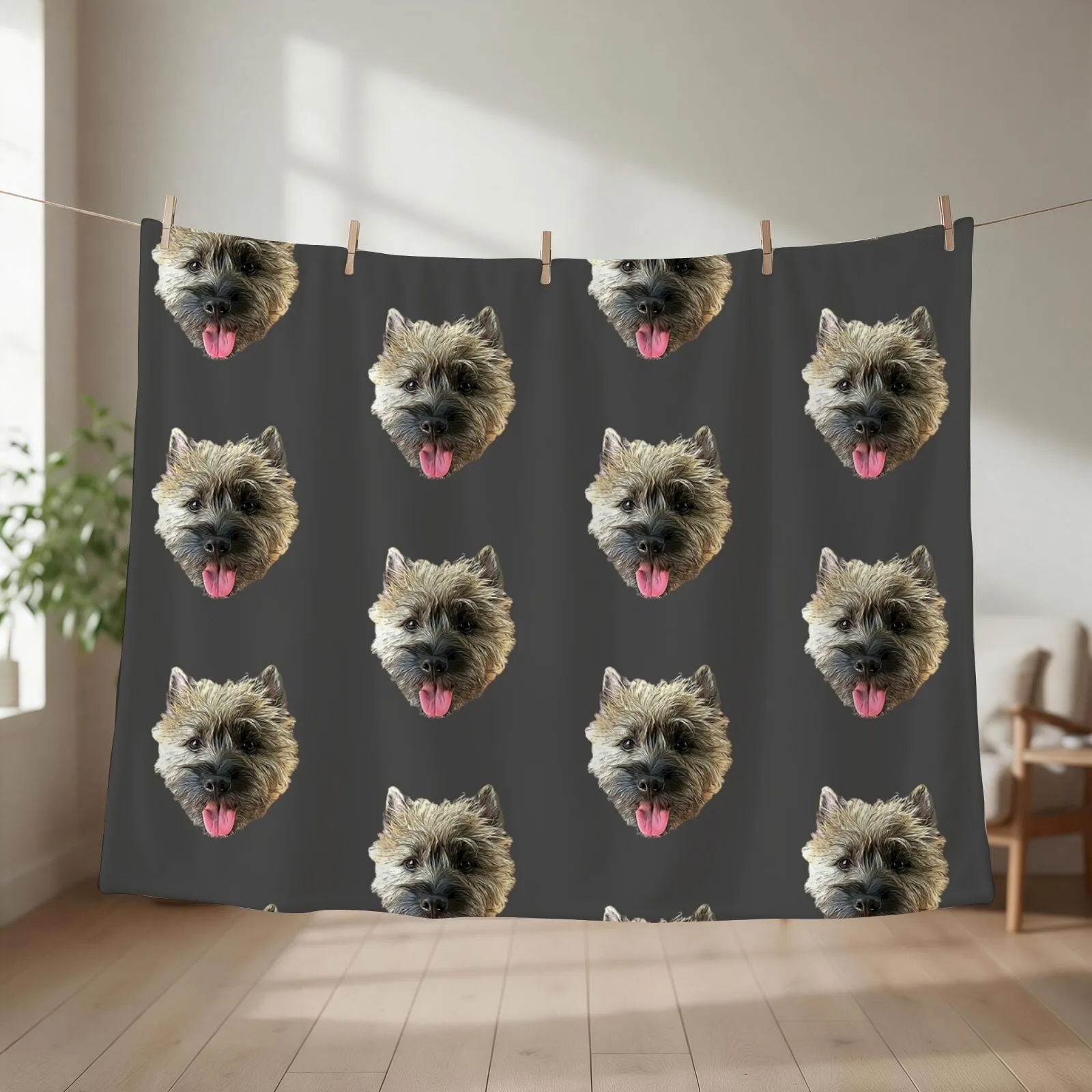 Cairn Terrier Beautiful Dog Throw Blanket couch cozy soft plush fuzzy picnic outdoor blanket