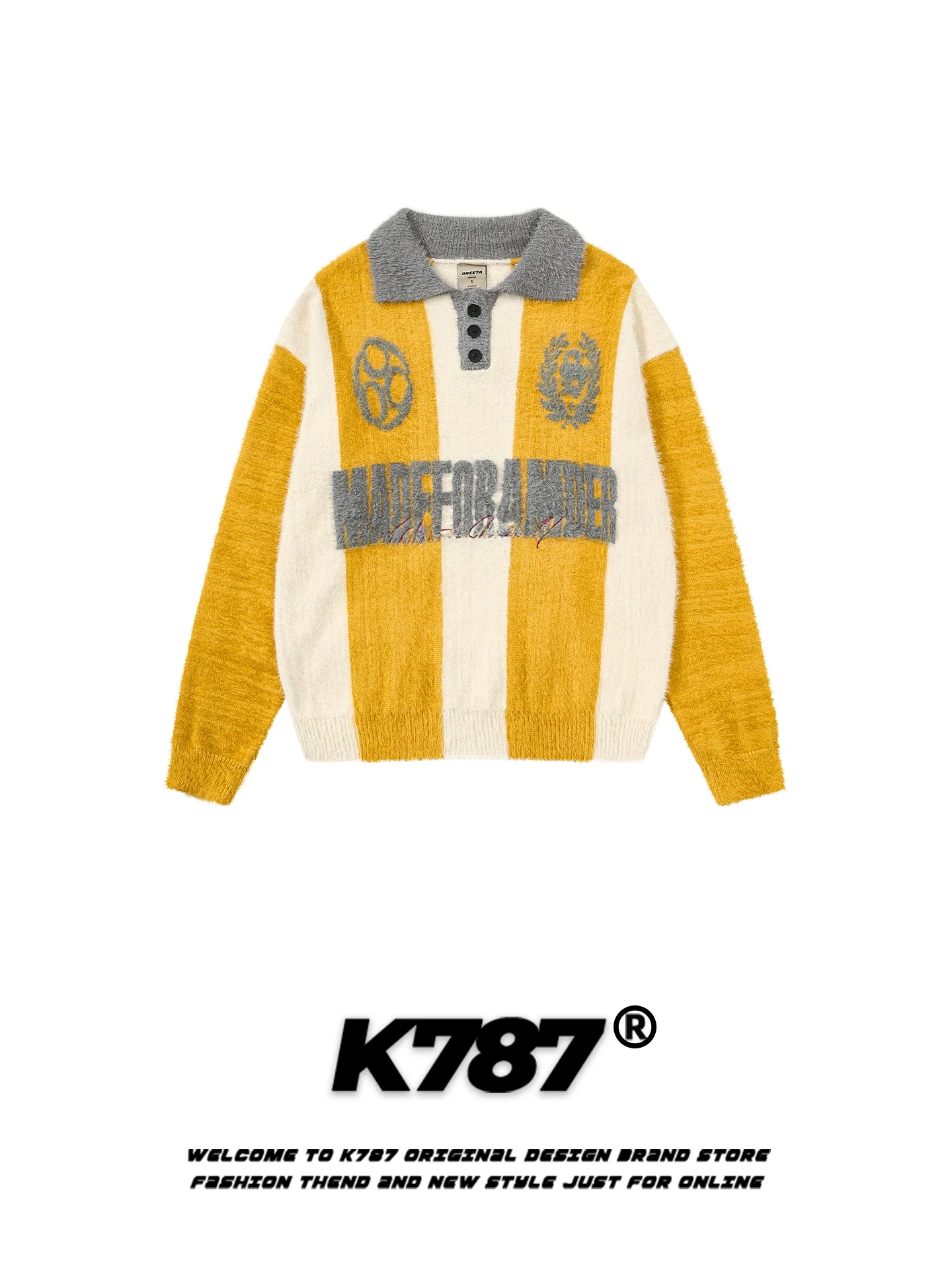 

Американский ретро-свитер в полоску с воротником, повседневный, мягкий, молодежный, вязаный, для мужчин и женщин, уютный, с длинными рукавами, зимний топ