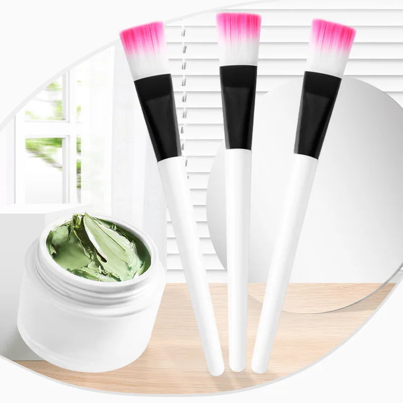 فرشاة قناع وجه قناع الوجه قضيب فرشاة شعيرات لينة قناع الجمال فرش أدوات التجميل مزج مع مقبض أبيض