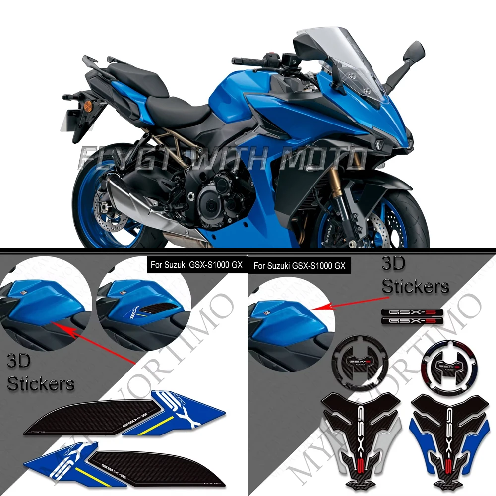 

For Suzuki GSX-S 1000 S GX GSX-S1000GX GSX S1000 GSX-S1000 GSXS 2022-2024 Motorcycle Tank Pad Gas Fuel Protector Stickers Decals