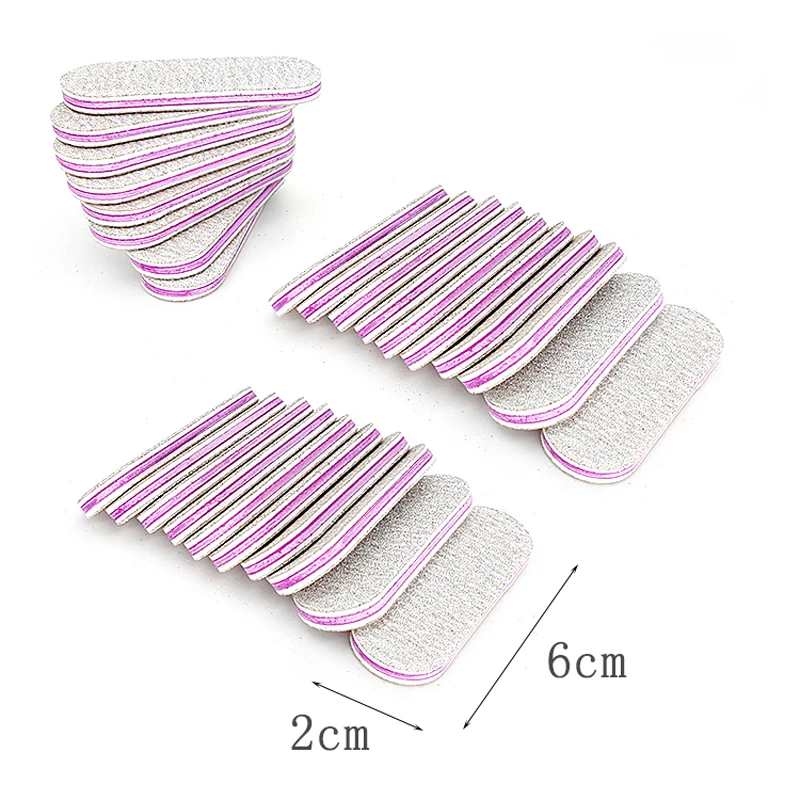 50/100/200 قطعة الصنفرة القوية ملفات الأظافر المهنية الصغيرة UV جل مزيل طلاء الأظافر مانيكير الملفات رمادي الرملي 100/180 عدد وأدوات #6