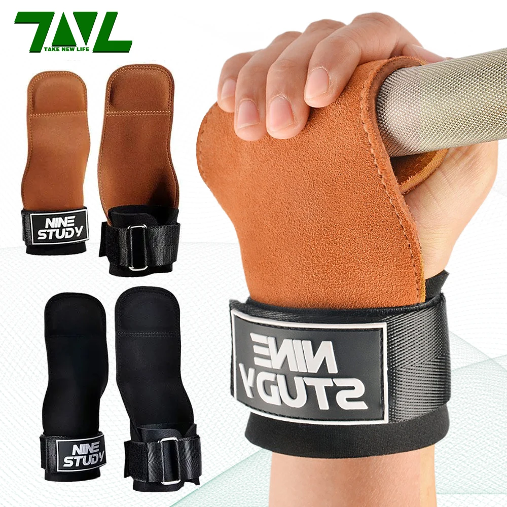 Luvas de Ginástica Grips Antiderrapante Wrist Straps Protector para Levantamento de Peso Suporte Bench Press Pull-up Fitness Luvas Proteção das