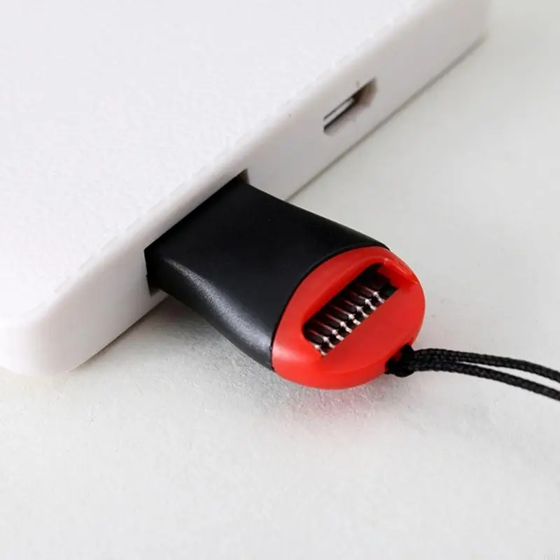 

F68C USB 2.0 SDHC-TF Устройство чтения карт флэш-памяти Мини-адаптер Reader со шнурком для ноутбука