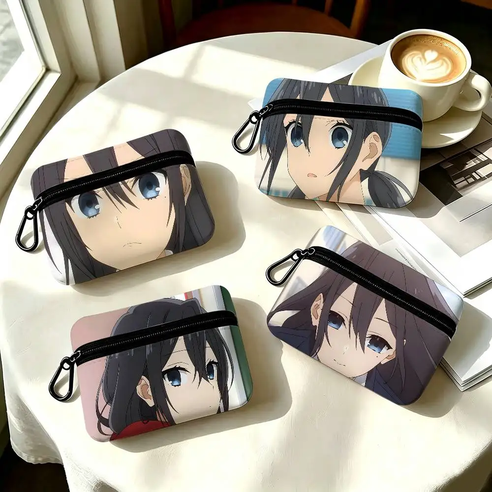 1pc Honoka Sawada Anime Characters Coin Purse With Carabiner Hook Portable Key Card Wallet Small Zipper Storage Pouch