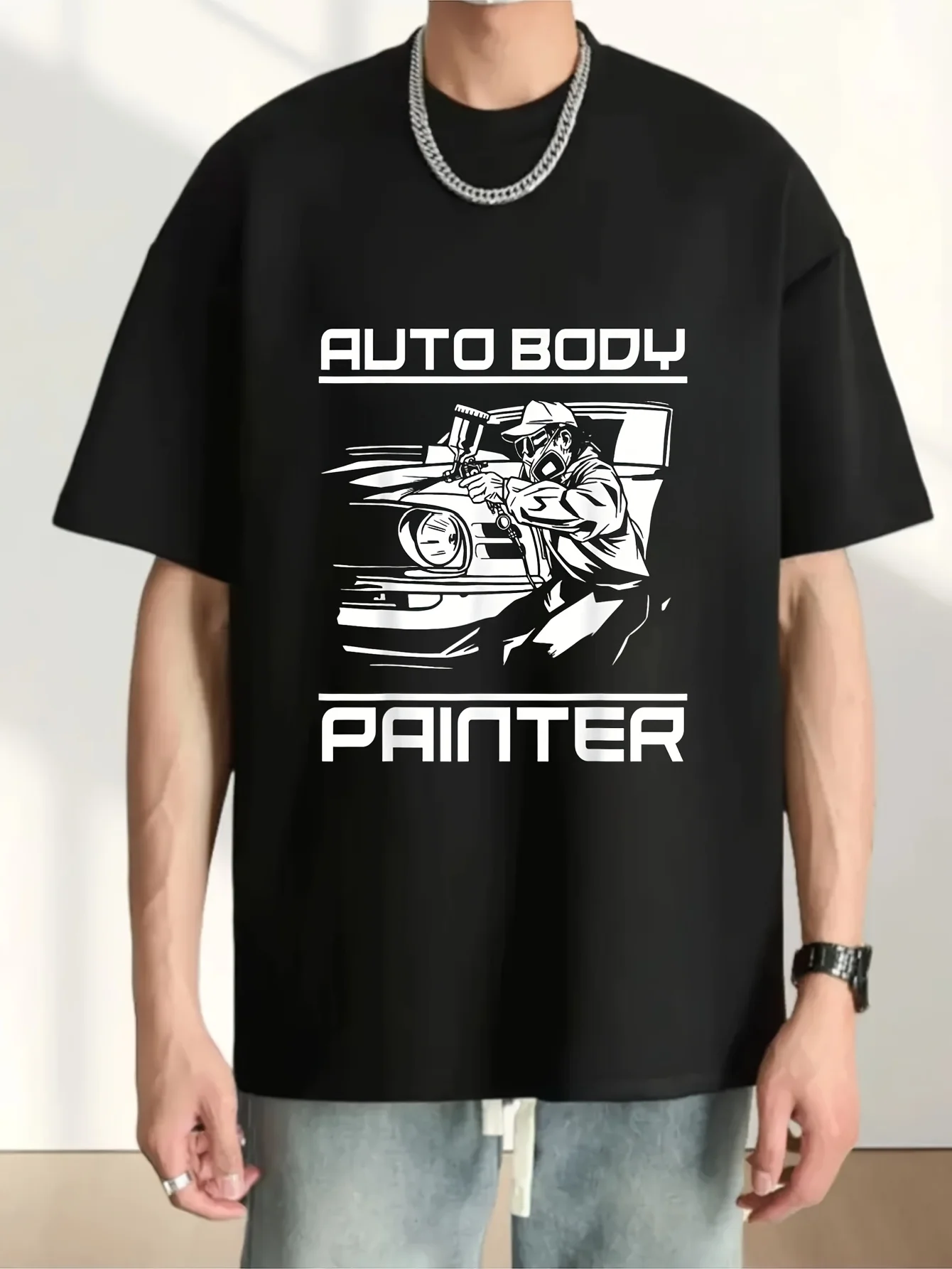 Auto Body Painter Graphic T-Shirt for Men-, Sizes S-XXXL,Round Neck