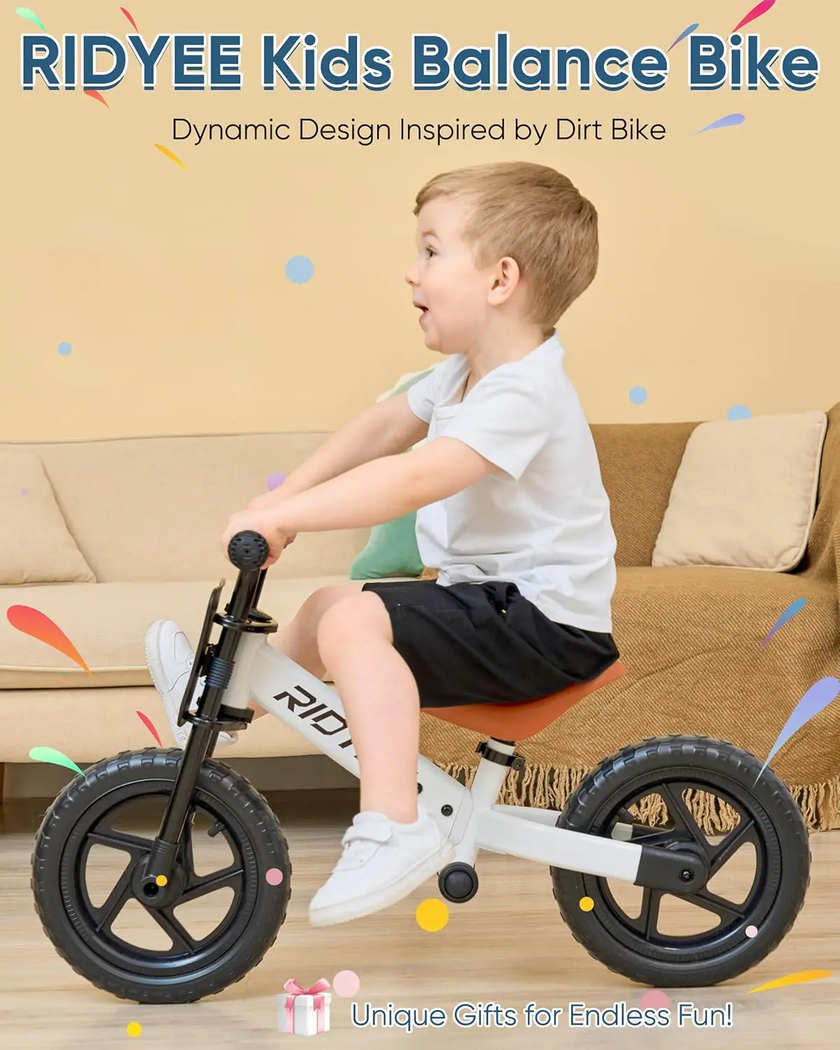 Dzieci rowerek biegowy 2 roku życia, rowerek biegowy malucha od 2 do 5 lat z regulowanym fotelem amortyzującym, rowerek biegowy 3 lata Ol