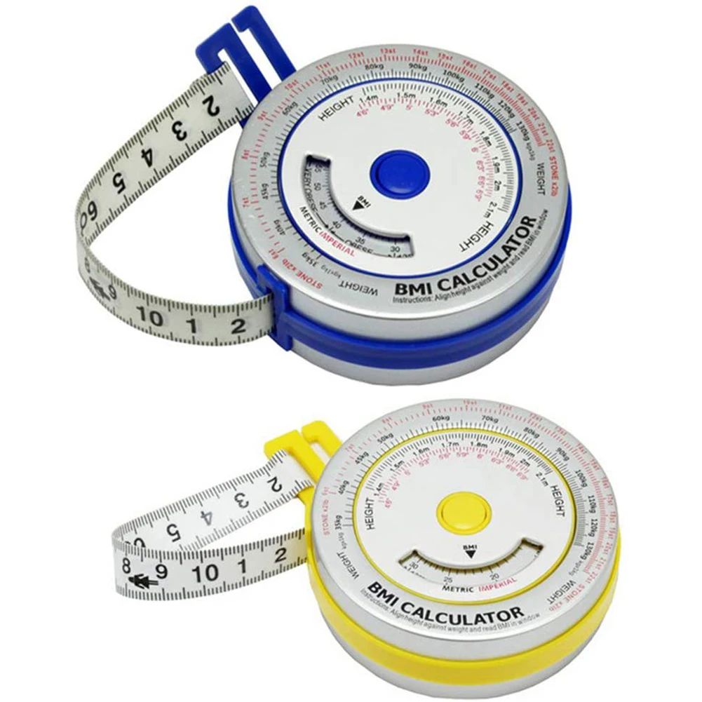 1pc Tape Measure BMI Body Mass Index Retractable Tape 1.5-2M Measuring Tape Calculator Diet Tape Measures Tools