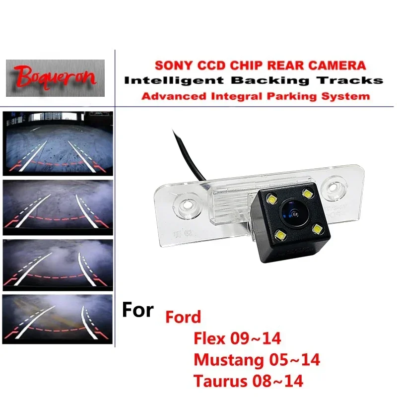 for Ford Flex 09~14 Mustang 05~14 Taurus CCD Car Backup Parking Camera Intelligent Tracks Dynamic Guidance Rear View Camera