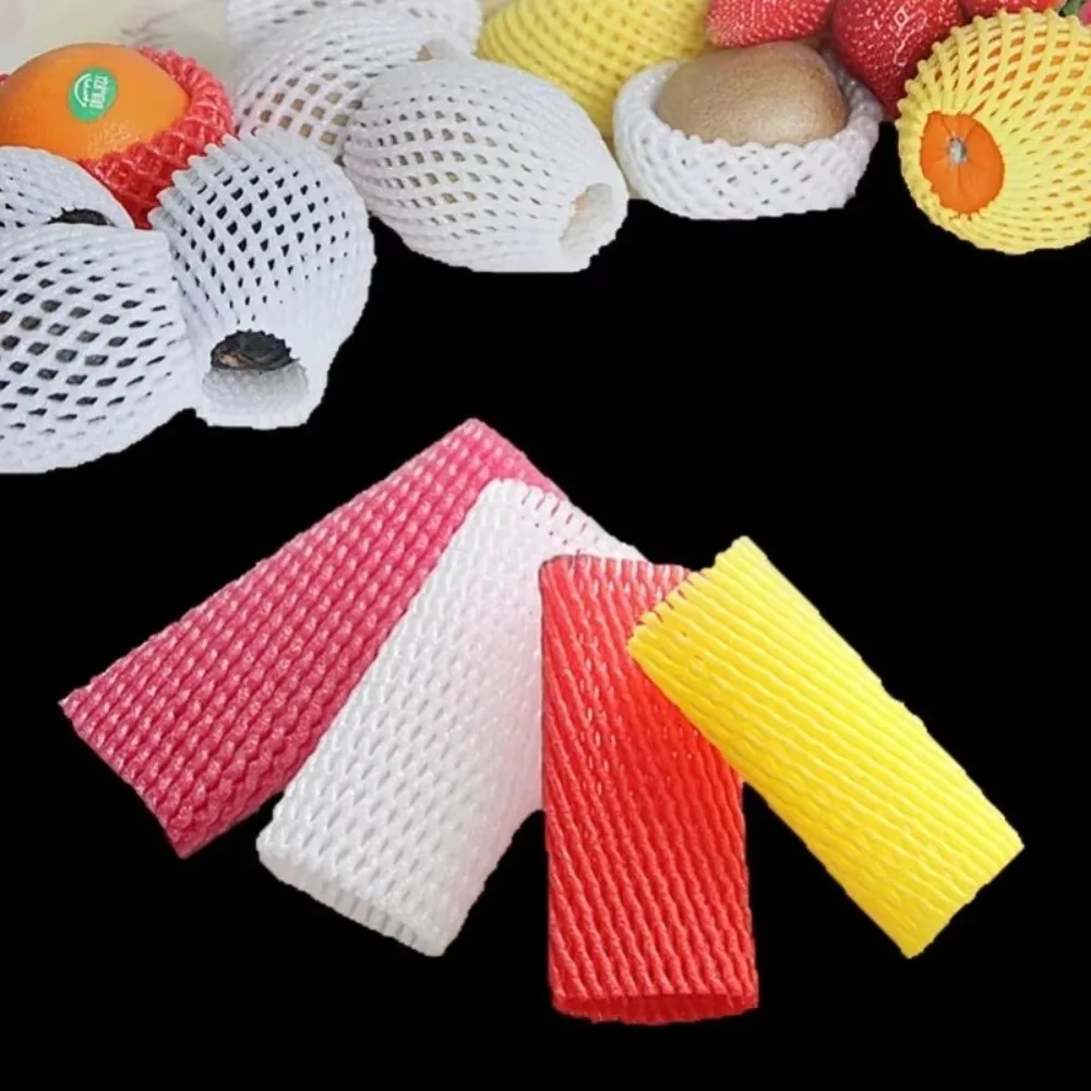 Approx. 370pcs Transport Packaging Fruit Protect Mesh Sleeve Shockproof Anti-squeeze Foam Net Sleeve 14*7cm Cushioning