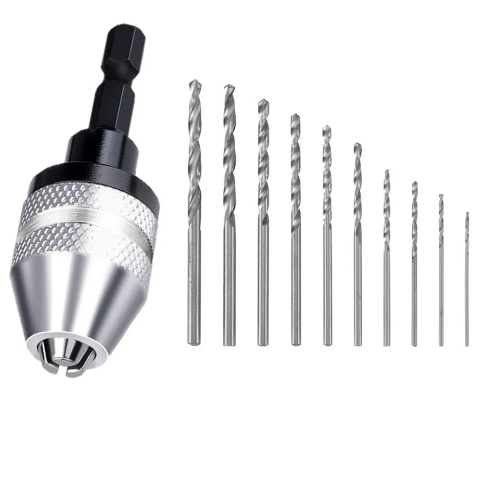 1set Bohrfutter 0,3-3,6mm Schnellspannbohrfutter Umwandlung Werkzeuge 1/4 Zoll Sechskantschaft Schraubendreher Schnellwechseladapter Bohrer Kit