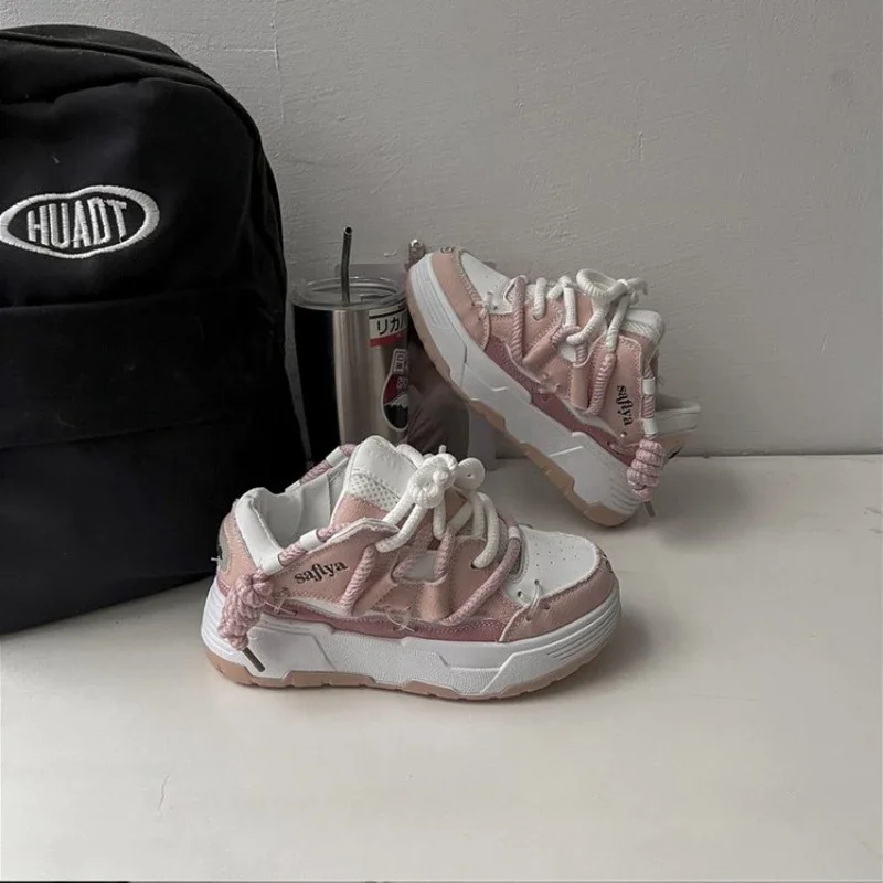 Zapatillas de deporte gruesas Unisex, zapatos de pan con plataforma plana, suela ancha, Hip Hop, Punk, Unisex, nuevo diseño