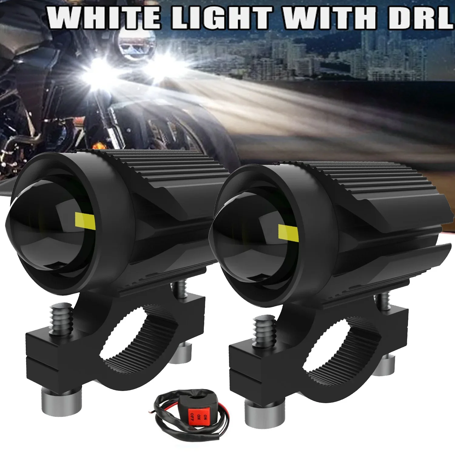 

Motorcycle Spotlight Fog Light Front 120W Headlight Work Lamp12V 24V Car Driving Fog Light for Jeep ATV SUV Lamp Accessories