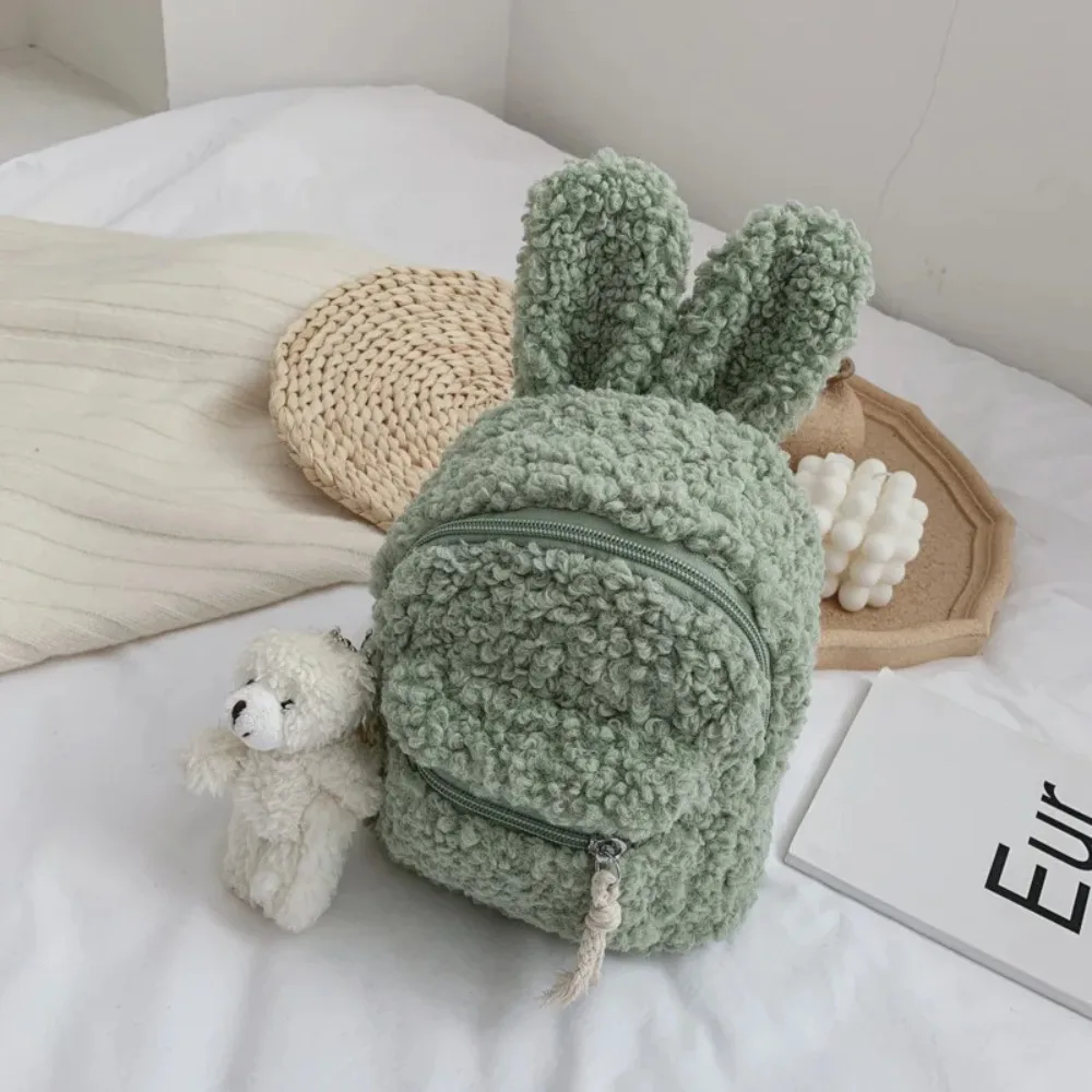 Little Woolen Eared Rabbit Children's Holiday Backpack Plush Toy Kindergarten Bag Cute Coin Purse Children Birthday Gifts