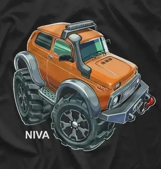 

Retro Russian Lada Niva Off-road Cars T-Shirt 100% Cotton O-Neck Summer Short Sleeve Casual Mens T-shirt Size S-3XL