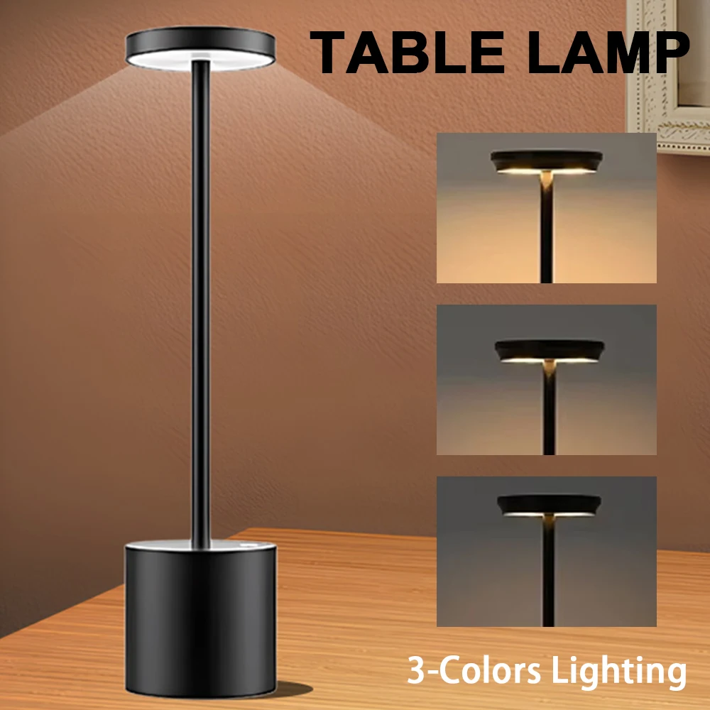 

Classic Touch Sensor LED Table Lamp USB Rechargeable Desk Lamp 3 Colors Adjustable Bedside Ambient Light Bar Room Decor Lights