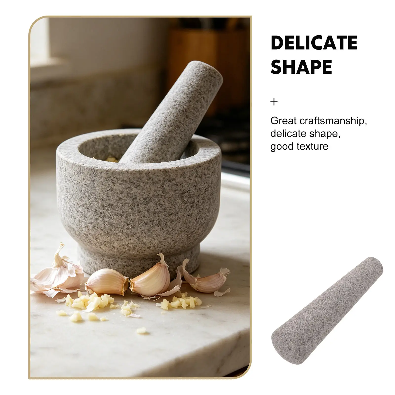 1pc Granite Pestle Grinding Stone Pestle for Kitchen Garlic Nuts Grinder Spices Tool Granite Mortar Replacement Herbs Masher