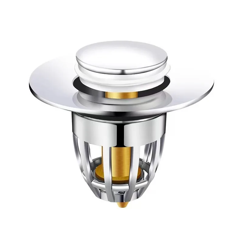Stainless Steel Pop-Up Bathroom Sink Drain Plug – Bullet Core Anti-Clogging Filter, Fits 1.34-1.4 Inch Drain Holes, Water Storage & Drain
