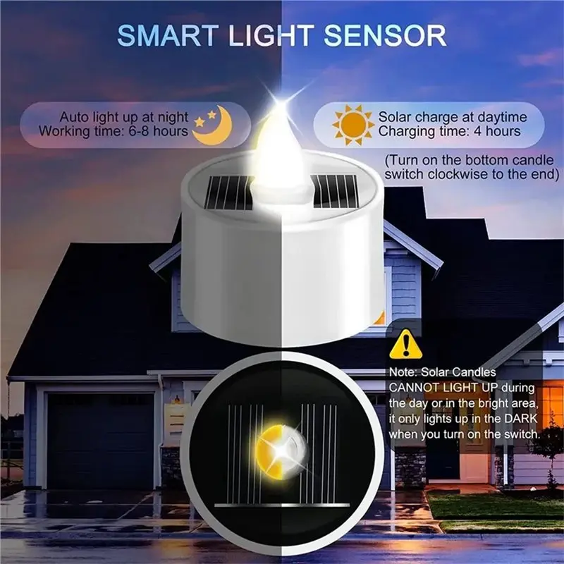 LLCS-Flameless الشمسية شمعة ضوء Led الشموع في الهواء الطلق مقاوم للماء أضواء الشاي القابلة لإعادة الشحن لديكور الحديقة