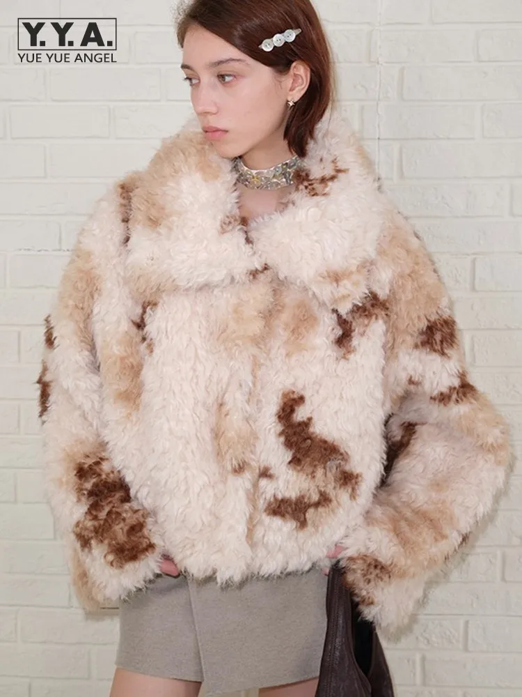 

Зимняя ретро новая женская верхняя одежда на молнии с отложным воротником, свободная верхняя одежда с принтом, плотная теплая рабочая одежда, пальто, модные женские повседневные куртки