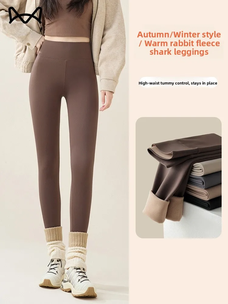 

Брюки для йоги с высокой талией, свободный крой, осень-зима, теплая кроличья бархатная защита живота, нескользящая, не объемная, универсальная основа L...