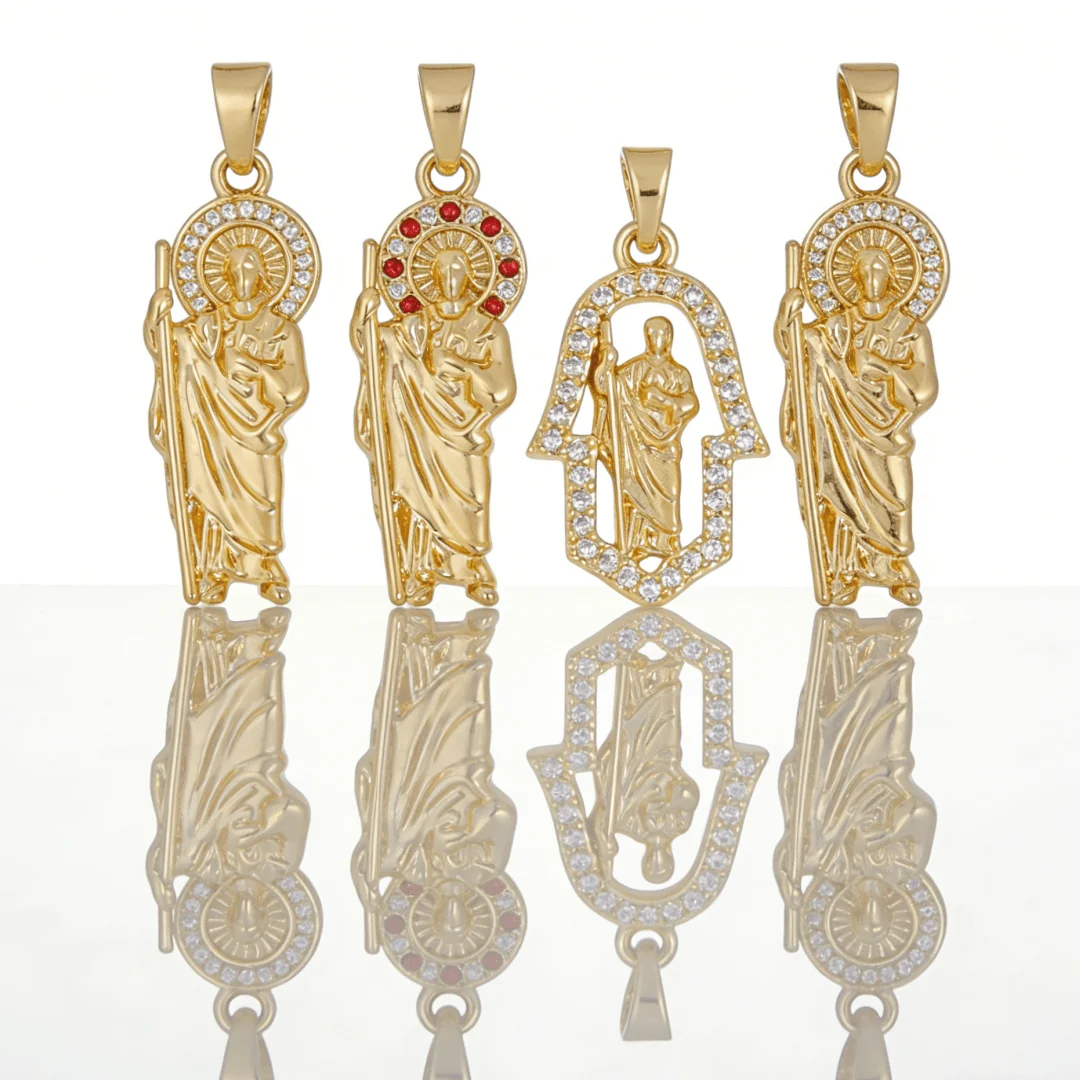 

2Pcs Pendants Brass Cubic Zircon CZ Saint Parts Fatima Hand Hollow Charms for DIY Necklace Bracelet Making Jewelry Accessories