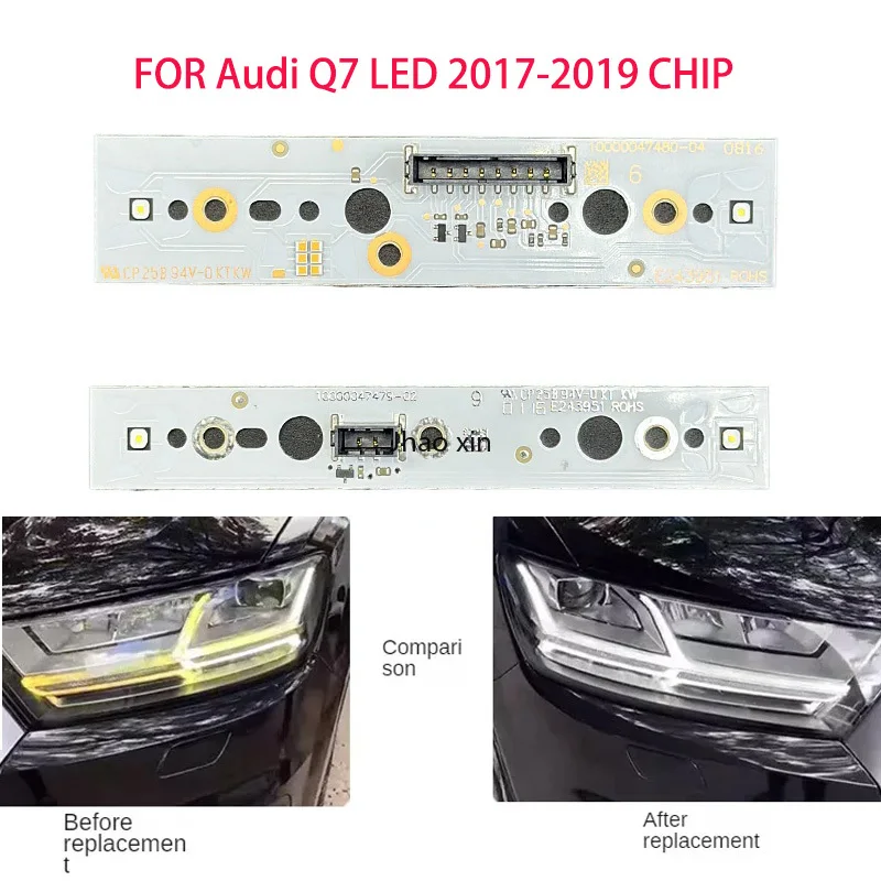 Luz branca para audi q7 led 2017-2019 faróis de carro drl chip lastro placa de circuito fonte de luz chip