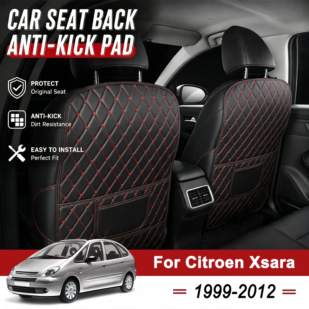 Car Seat Back Protector Pad For Citroen Xsara Picasso Break 1999-2012 Kick Leather Seat Backrest Cover Auto Interior Accessories