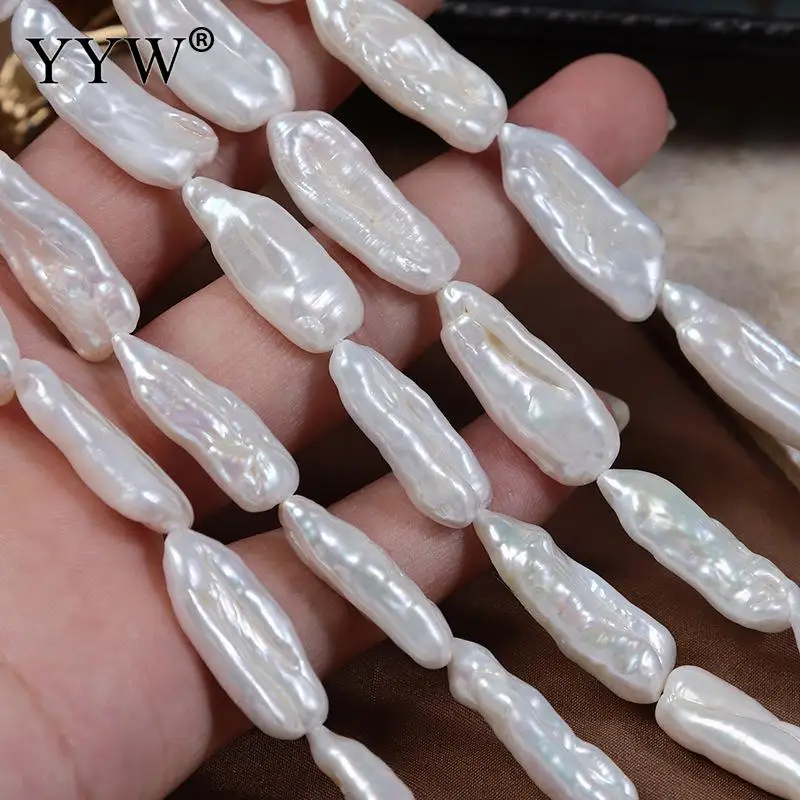 

9-10mm Straight Hole Pipa Beads Baroque Natural Freshwater Pearls Shaped Diy Handmade Pierced Bead Gift Jewelry Accessories