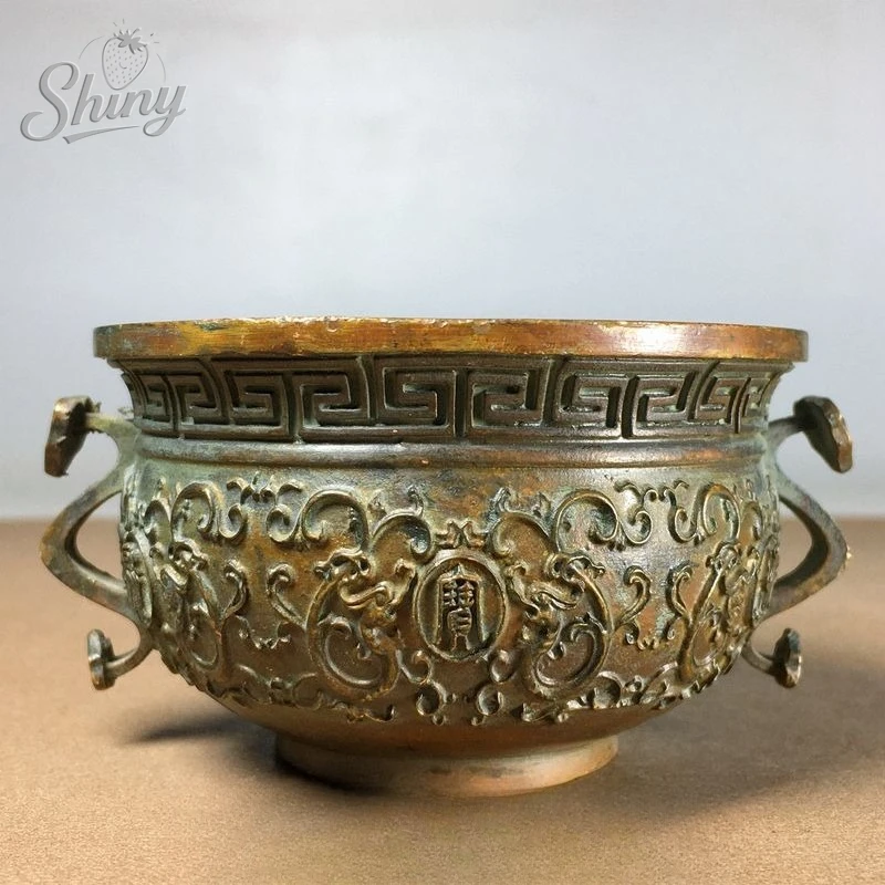 

Antique Pure Copper Ruyi Incense Burner Auspicious Fortune Fortune Da Ming Xuande Stove Home Offerings Copper Stove Ornaments
