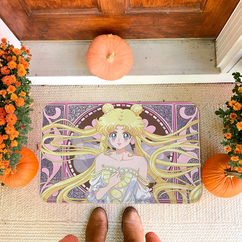 

Anime Hallway Waterproof Mat D-Sailors D-Moons Custom Doormat Entrance Door Living Room Floor Carpet for Kitchen Bathroom Rug