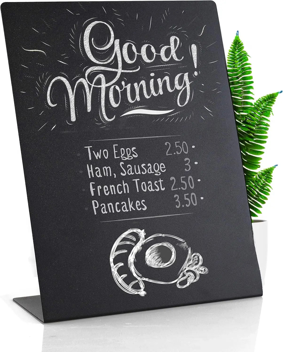 

Metal Chalkboard Sign 8.5x11 Inches, Mini Food Display Card for Party Buffet, Small Standing Menu Board for Wedding Kitchen