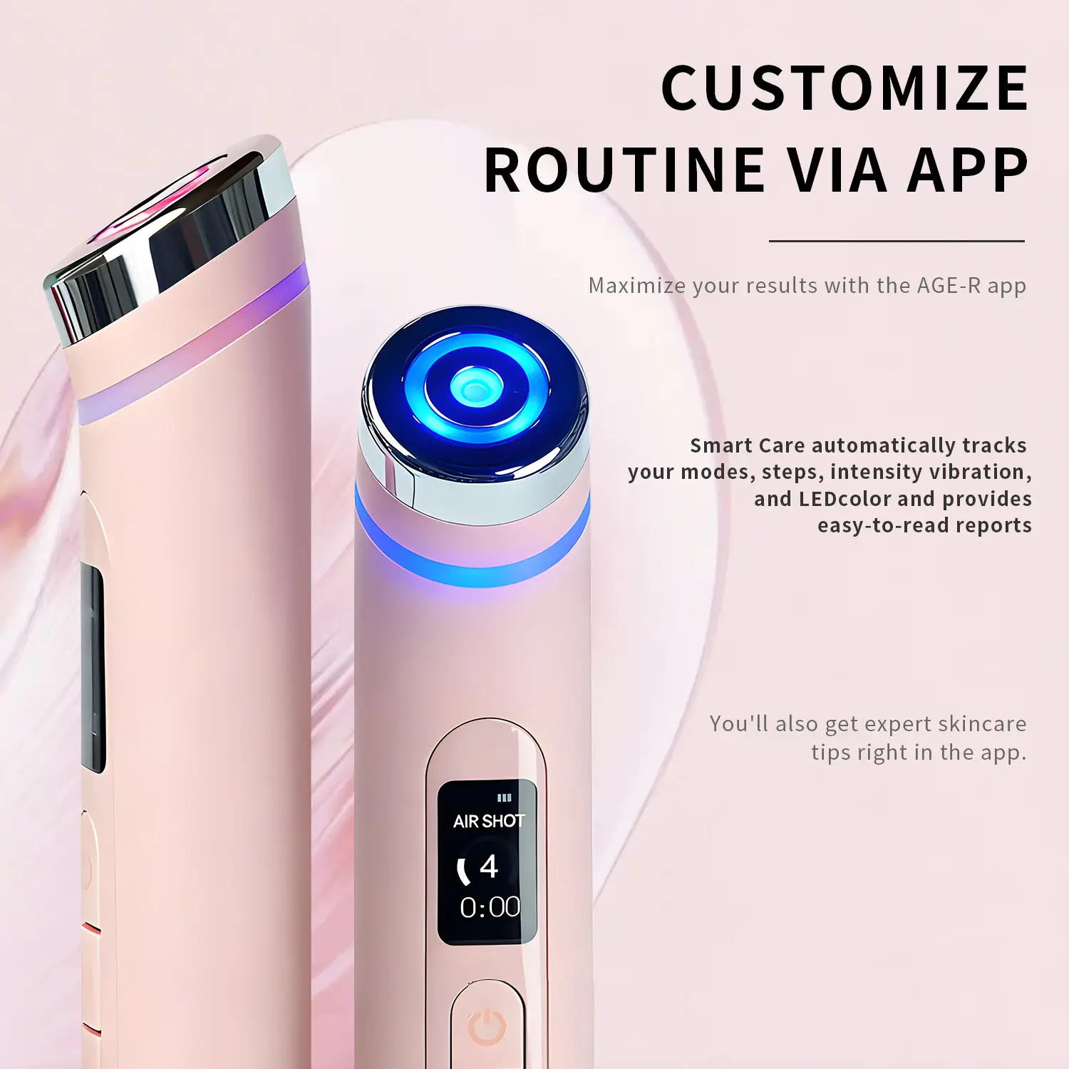 New Pink Skin Tightening Care Wand Multifunction Microcurrent Face Massager Beauty Device