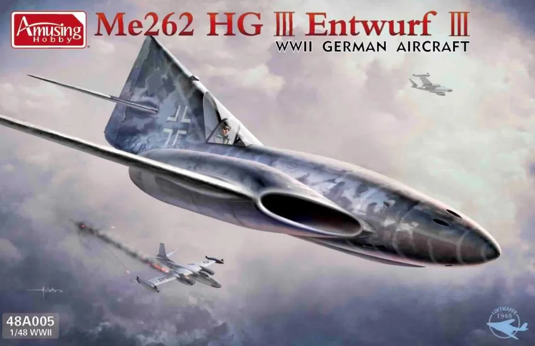 

Amusing Hobby 48A005 1/48 Me 262 HG III Entwurf III German Fighter-Scale Model Kit