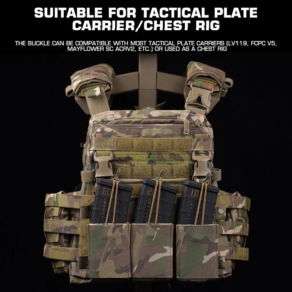 Tactical Magazine Pouch Triple 5.56 7.62 Pistol Rifle Mag Pouch With Nylon Support Holder Army Hunting Vest Chest Rig Accessory