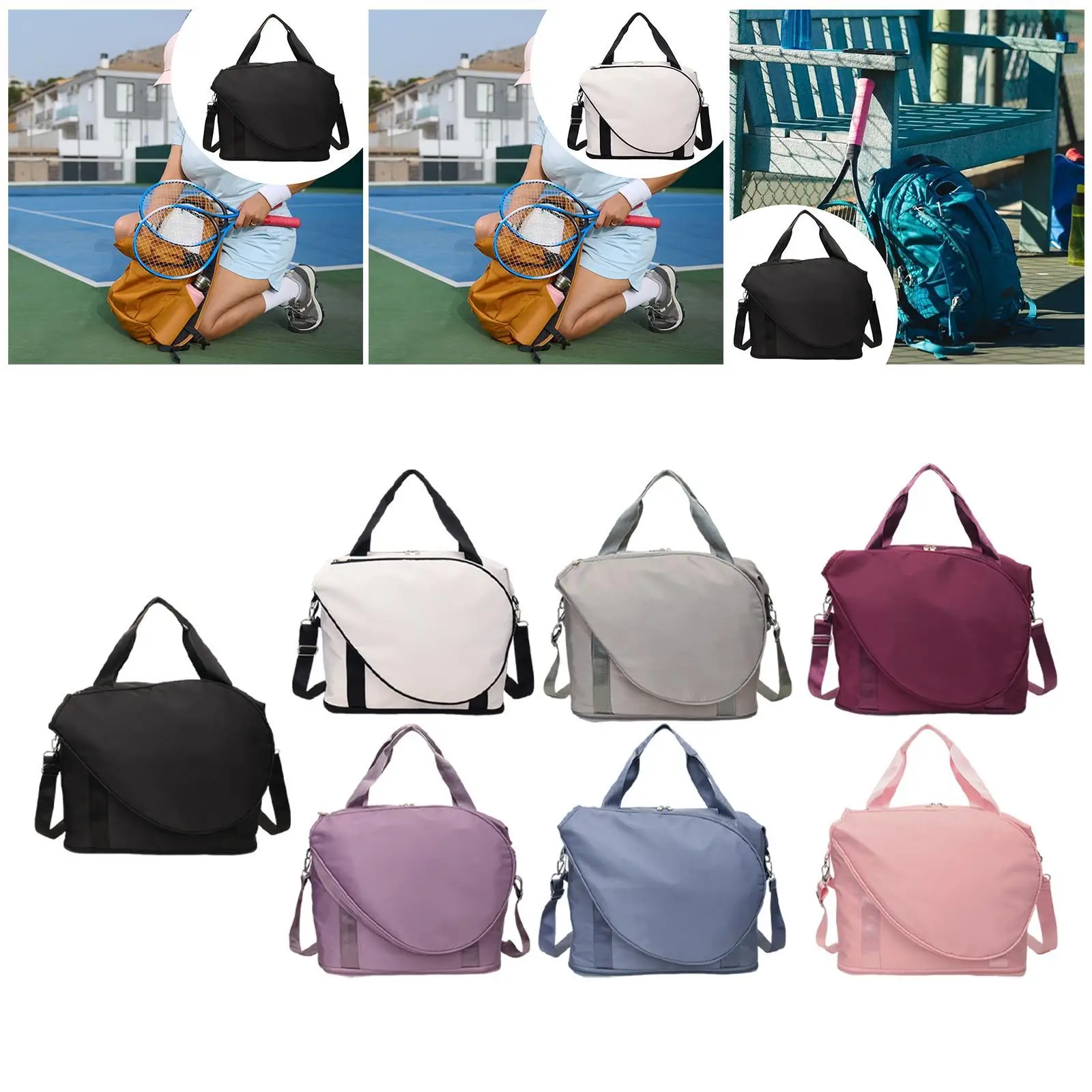 

Tennis Racket Bag Gym Duffel Portable Racquet Carrying Bag Badminton Racquet Bag Tennis Handbag for Workout for Men Women