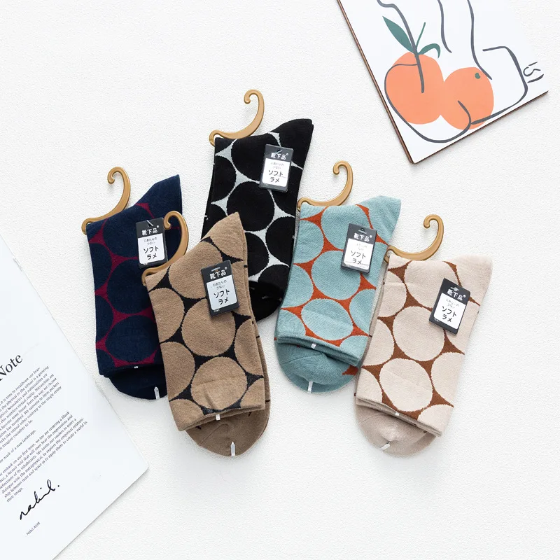 

Ladies' Socks Japanese Dots Retro Harajuku Simple Fashionable Verstaile High Quality Casual Comfortable Socks For Girl Wholesale