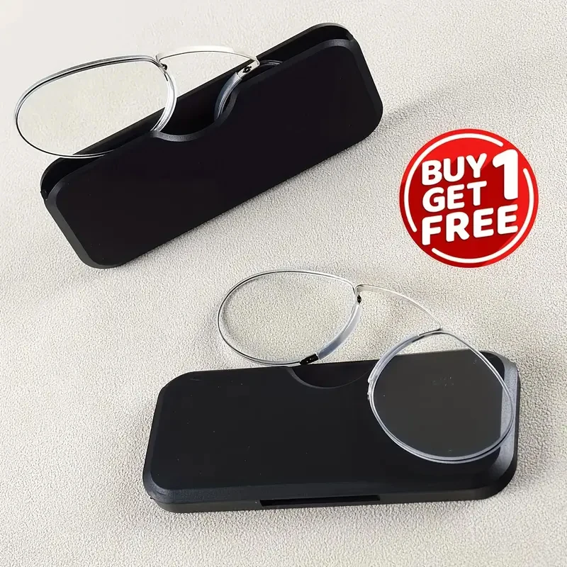 2 stücke Pince Nez Stil Lesebrille Dünne Rahmen Nase Clip Lesebrille Kein Arm TR Gläser für Männer Frauen lesebrille