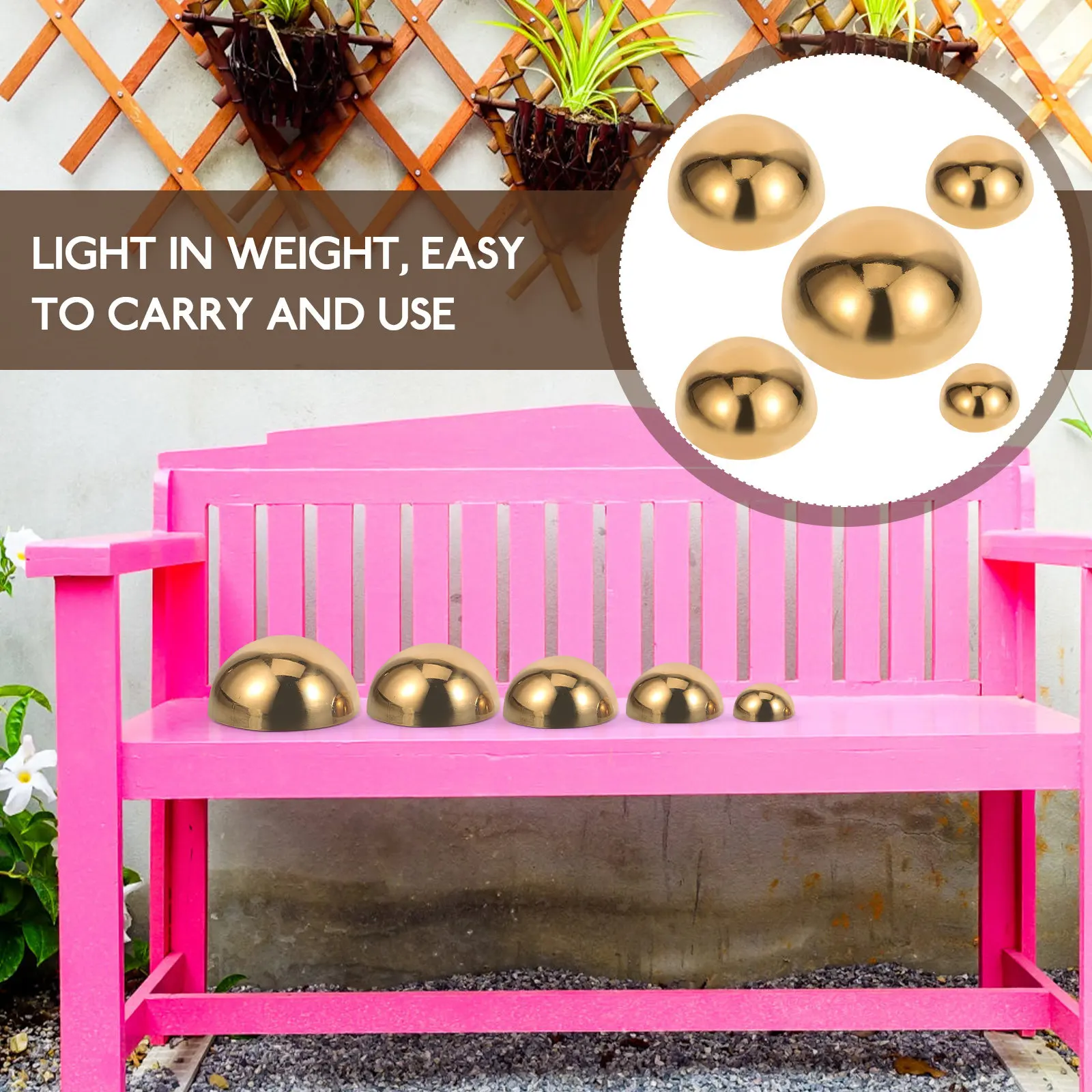 5Pcs Stainless Steel Reflective Gazing Ball Smooth Polished Hemisphere Garden Decorative Sphere Mirror Outdoor Yard Display