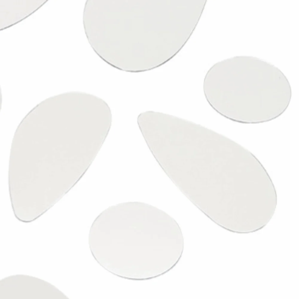 18pcs Acrylic Wall Mirror Sticker Multi-size Silver Decorative Mirror Sheet Cobblestone Self-adhesive Household Mirror Art Porch