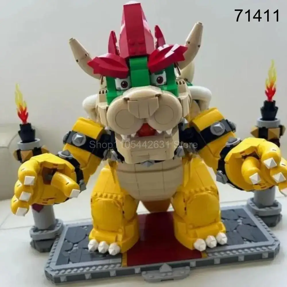 Fire-Breathing Dragon Monster Construction Kit, Orange & Green Spiked Turtle Boss Building Blocks, Christmas Present for Friends