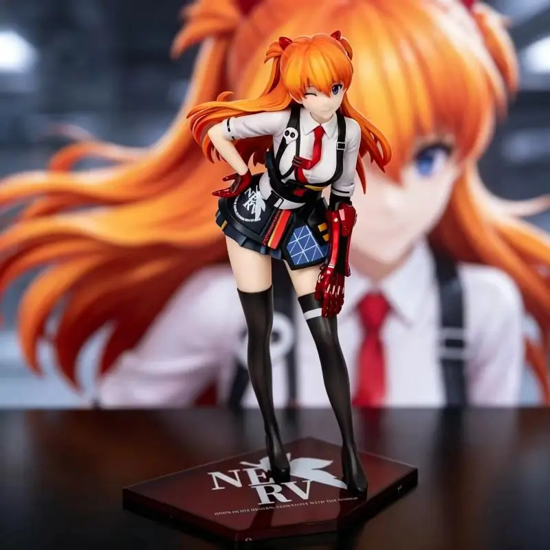 23cm Eva Mechanical Arm Asuka Langley Figure Standing Pose Anime Beauty Statue Collectible Model Toy Desktop Ornament Anime Gift