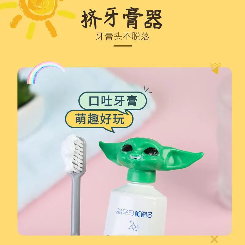 Kawaii Star Wars Anime Peripherals Yoda Cartoon Household Toothpaste Squeezer Fun Toothpaste Head