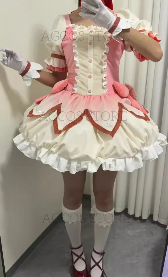 AGCOS Customized Kaname Madoka Cosplay Costume Anime Puella Magi Madoka Magica Christmas Outfits Dress Costumes Cosplay view 5