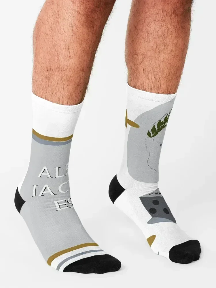 Alea iacta est، عبارة اللاتينية الجوارب kawaii التدفئة جورب تتحرك جوارب الشتاء هدايا الرجال الجوارب الفاخرة العلامة التجارية النسائية #3