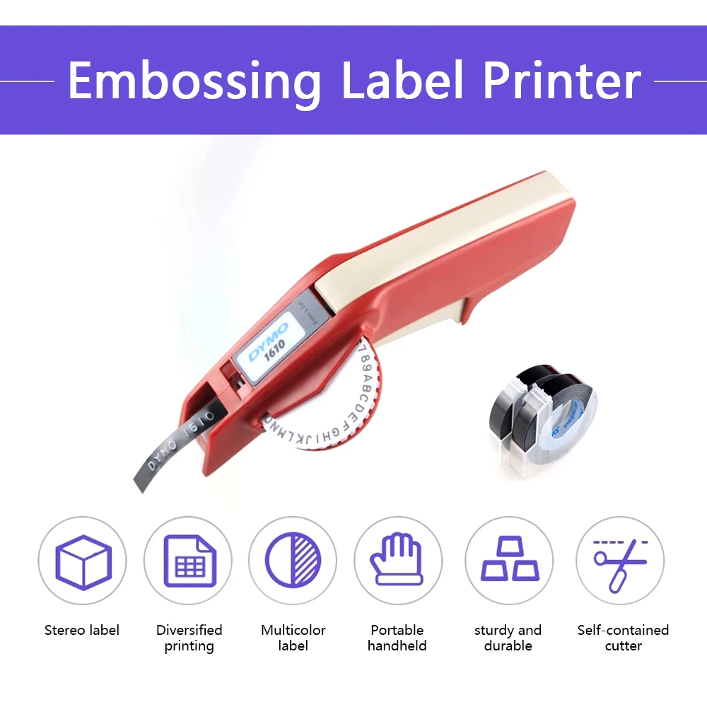 

DYMO Darby Manual Label Machine 1610 Stereo Embossing Concave 3D Pricing Machine with Mold Coding Machine Engraving Machine 9mm