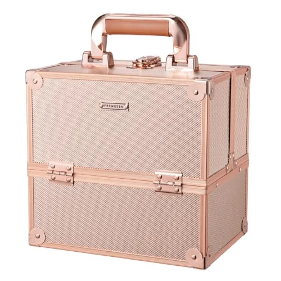 

Makeup Train Case Makeup Case Travel Cosmetic Box Organizer Portable Make Up Box with Dividers Lockable for Artist Nail Sewing