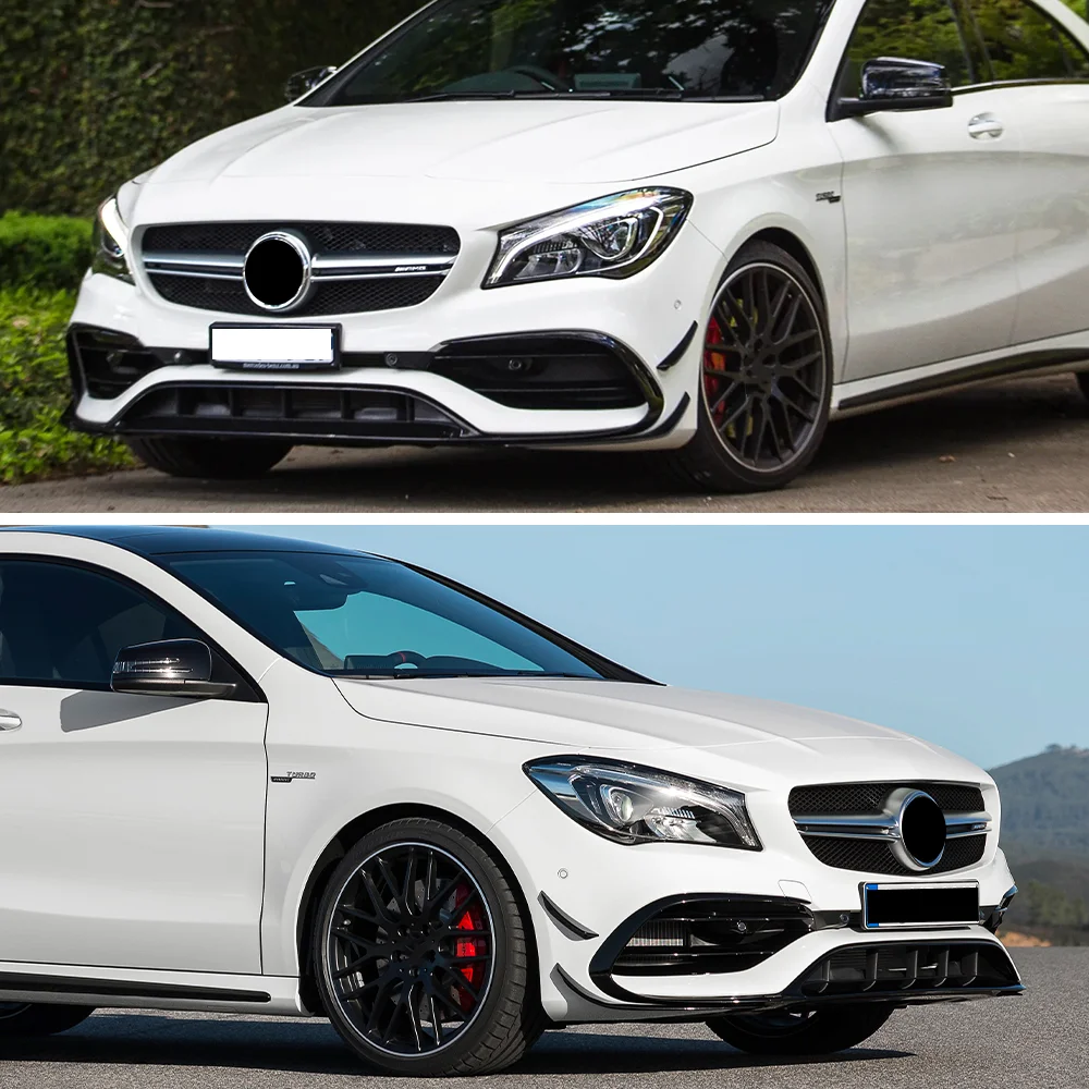 Front Bumper Lip Splitter Fog Lamp Trim Grille Air Blade For Mercedes Benz CLA C117 X117 CLA200 220 250 CLA45 AMG 2015-2018