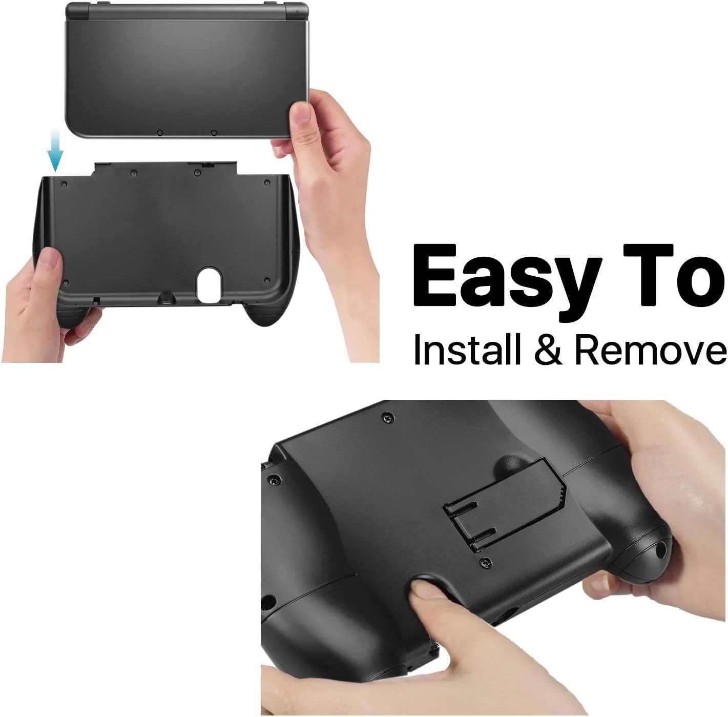 For New 3DS XL Hand Grip, Comfort Ergonomic Protective Cover with Kickstand, Anti-Slip Handle Case for Nintendo 3DS XL Console view 5
