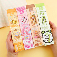 6PCS Cartoon HB Pencils with Eraser Set Back to School Daily Essential Supplies Fun Educational Writing Drawing Tools