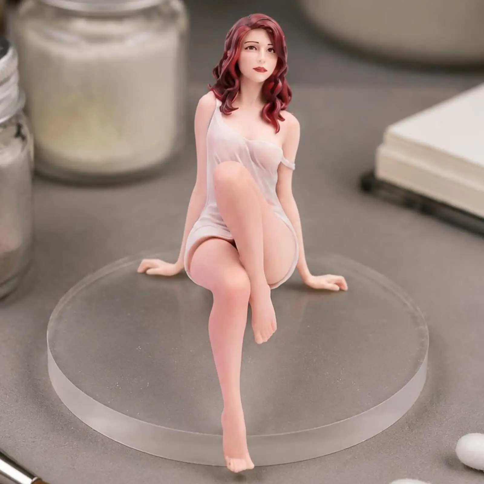Miniature Female Figurine Realistic Appearance Collectible Decor Facial Features